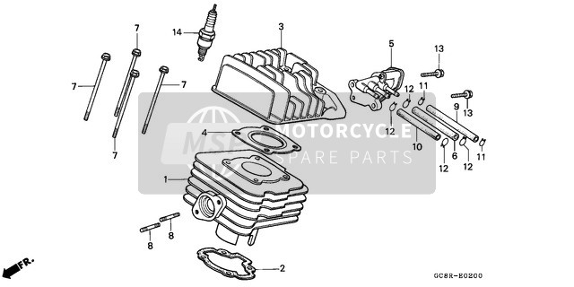 Honda NH80MS 1994 Cilindro/Testata per un 1994 Honda NH80MS